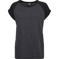 Urban Classics Ladies Contrast Raglan Tee charcoal/black 4XL