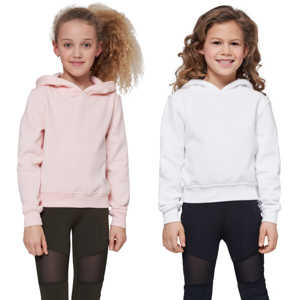 Build your Brand Kids Girls Cropped Sweat Hoody 2 Pack