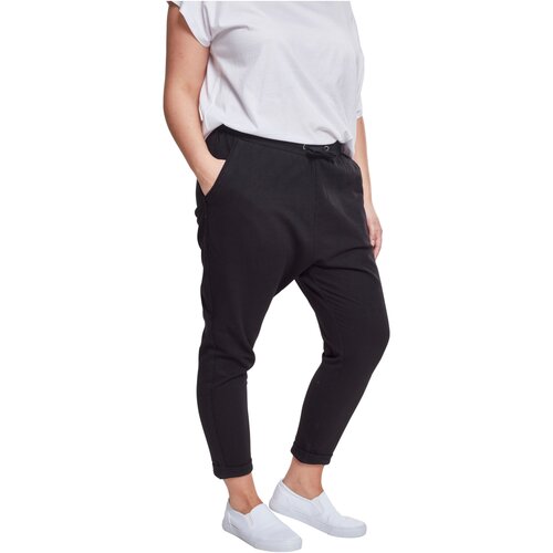 Urban Classics Ladies Open Edge Terry Turn Up Pants black 3XL