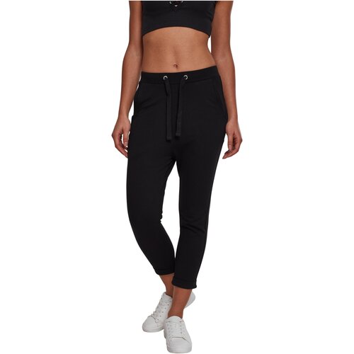 Urban Classics Ladies Open Edge Terry Turn Up Pants black XS