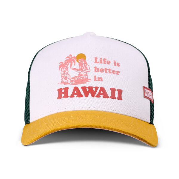 Coastal HFT Better Hawaii Trucker Cap White/Gold/Olive
