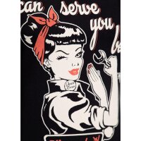 Queen Kerosin Damen Basic T-Shirt "I can serve you"