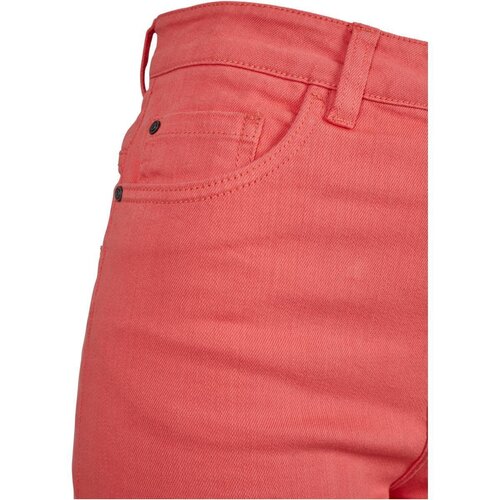 Urban Classics Ladies Highwaist Stretch Twill Shorts coral 27