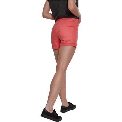 Urban Classics Ladies Highwaist Stretch Twill Shorts coral 27