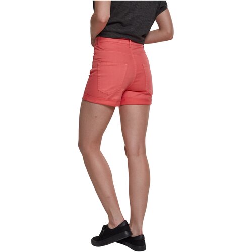 Urban Classics Ladies Highwaist Stretch Twill Shorts coral 27