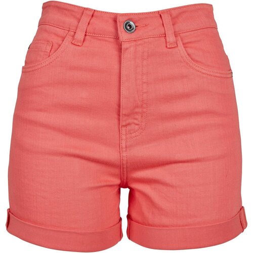 Urban Classics Ladies Highwaist Stretch Twill Shorts coral 27