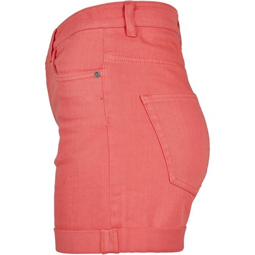 Urban Classics Ladies Highwaist Stretch Twill Shorts coral 27