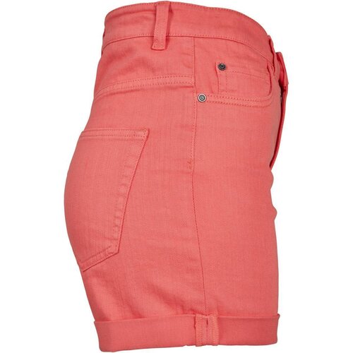 Urban Classics Ladies Highwaist Stretch Twill Shorts coral 27