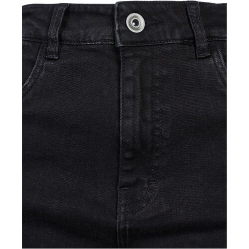 Urban Classics Ladies Highwaist Denim Lace Up Shorts black washed 29