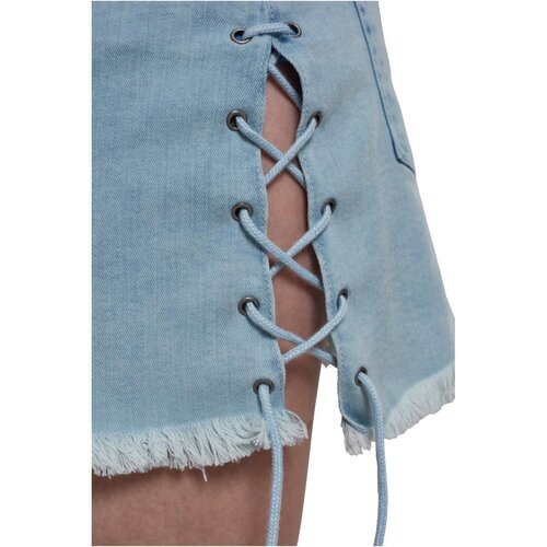 Urban Classics Ladies Denim Lace Up Skirt blue bleached 27