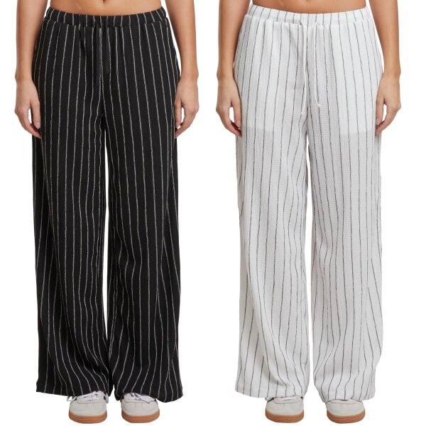 Urban Classics Ladies Structured Striped Relaxed Fit Pants