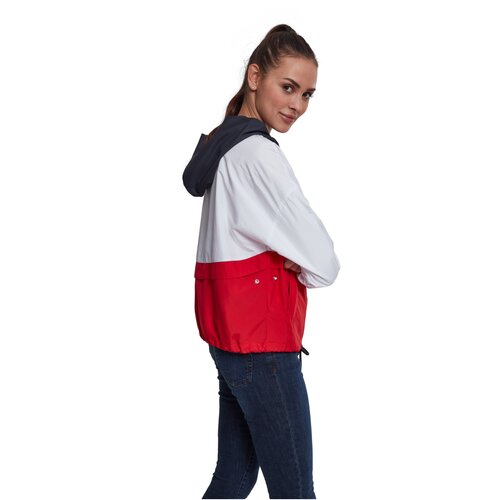 Urban Classics Ladies 3-Tone Oversize Windbreaker navy/white/fire red L