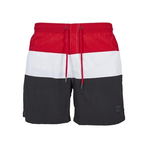 Urban Classics Color Block Swimshorts blk/firered/wht S