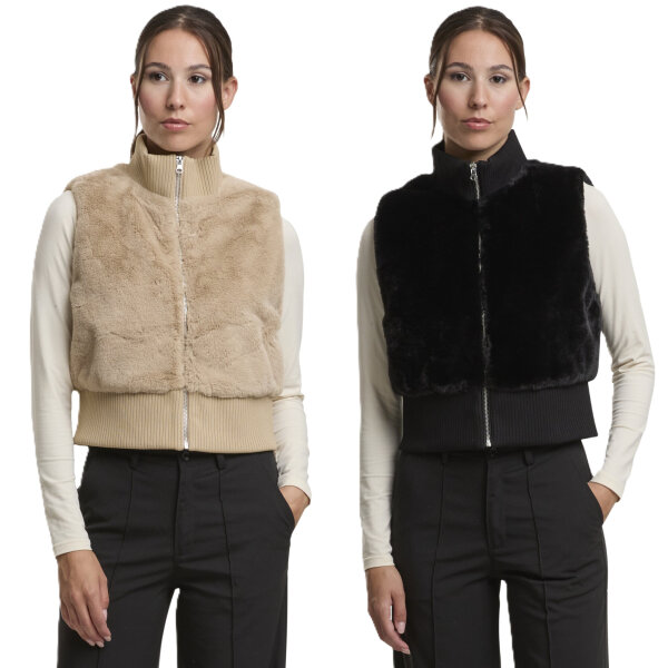 Urban Classics Ladies Cropped Faux Fur Vest