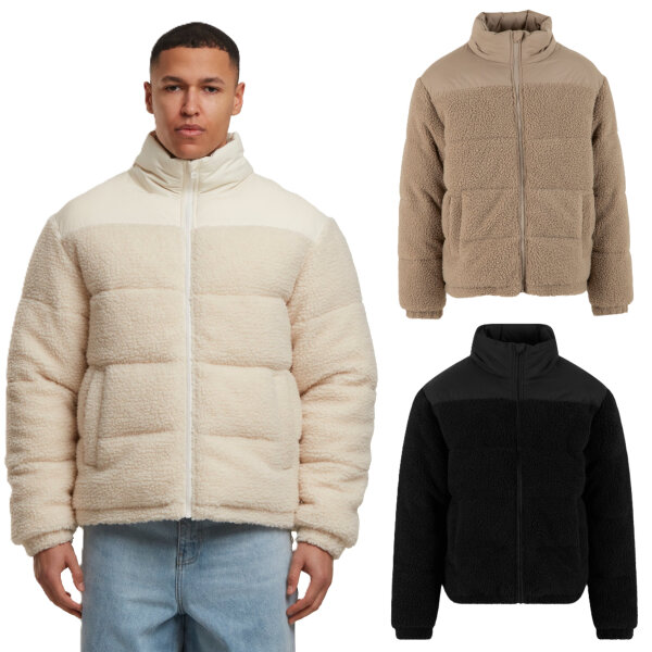 Urban Classics Fabric Mix Teddy Puffer Jacket