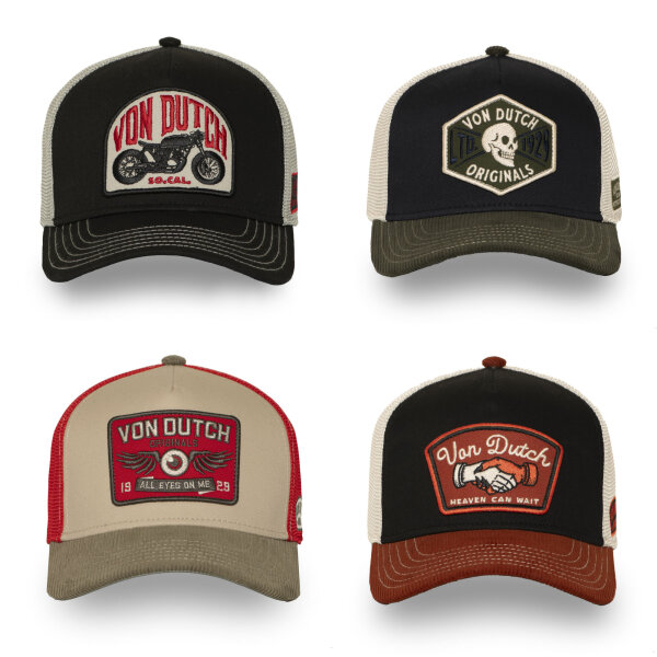 Von Dutch Originals Semi-Curved Trucker Cap - MOTORCYCLE SKULL DEVIL EYE