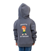 Bavarian Caps Hoodie "Grantig by nature v2" - graublau (Kinder)