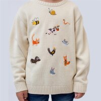 Bavarian Caps Strickpulli "Tierfest" - beige (Kinder)