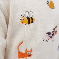 Bavarian Caps Strickpulli "Tierfest" - beige (Kinder)