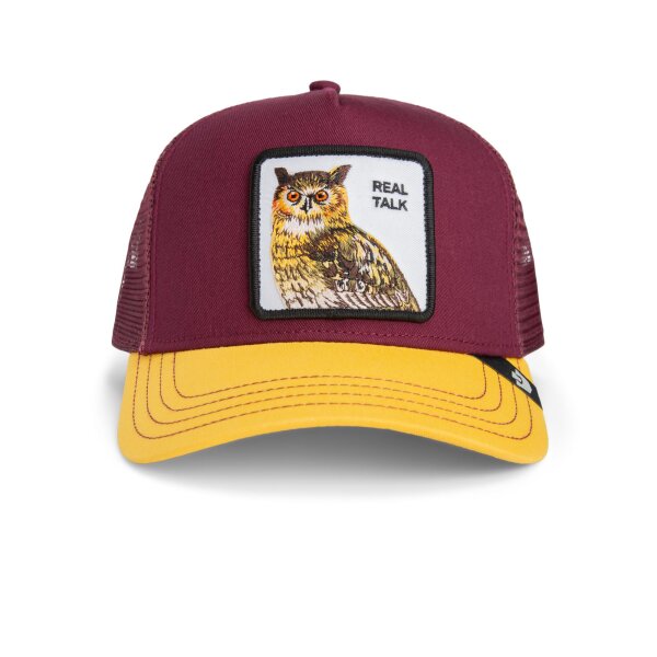 Goorin Bros. The Real Talk Owl Trucker Cap - DESIRE / BEAM - Maroon Red Yellow
