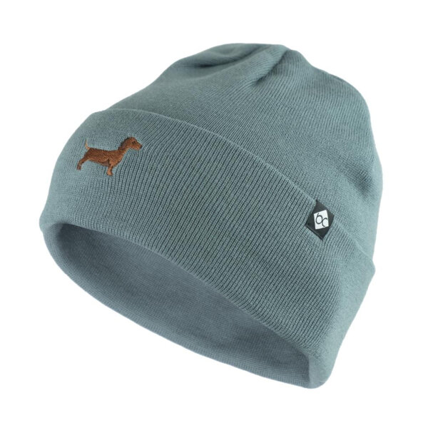 Bavarian Caps Stick-Haum "Dackel" - graugrün
