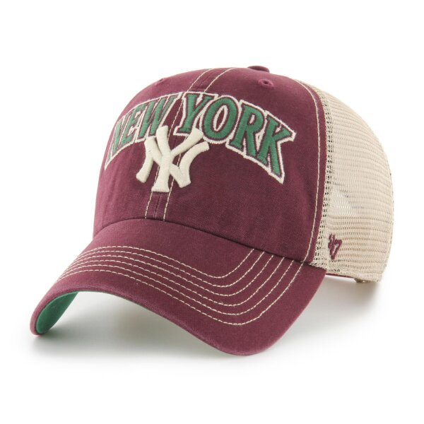 47 Brand MLB New York Yankees TUSCALOOSA 47 CLEAN UP Cap Dark Maroon