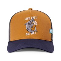 Coastal HFT Die Wet Trucker Cap Light Brown/Navy