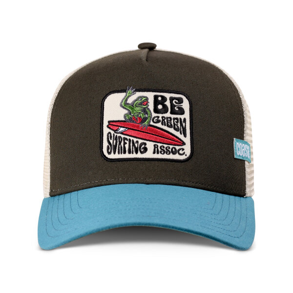 Coastal HFT Be Green Trucker Cap Olive/Turqouise