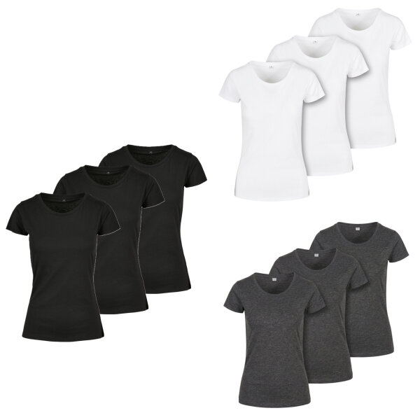 Build Your Brand Ladies Basic Tee 3-Pack