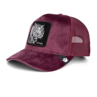 Goorin Bros. Velour Tiger Trucker Cap DESIRE Maroon Red