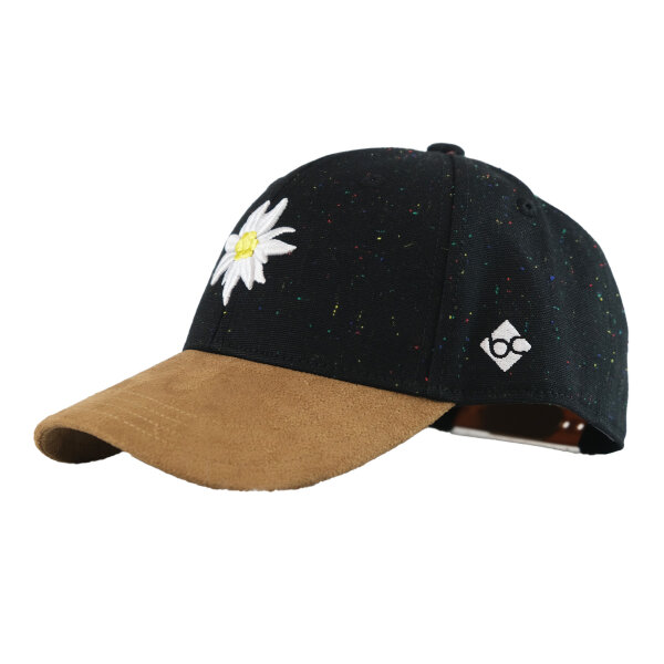Bavarian Caps Cap "Edelweiß Konfetti" - schwarz (Curved) one size