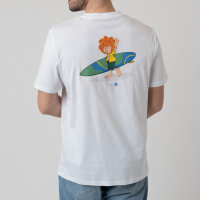 Bavarian Caps T-Shirt "Pumuckl surft" - weiß