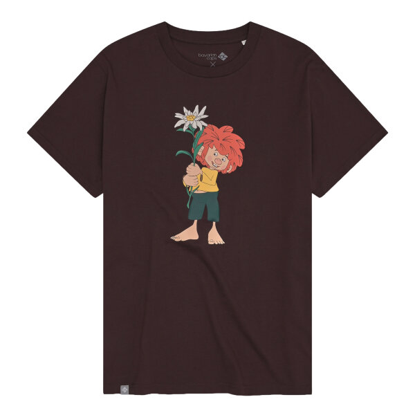 Bavarian Caps T-Shirt "Pumuckl Edelweiß" - dunkelrot