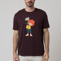 Bavarian Caps T-Shirt "Pumuckl Edelweiß" - dunkelrot
