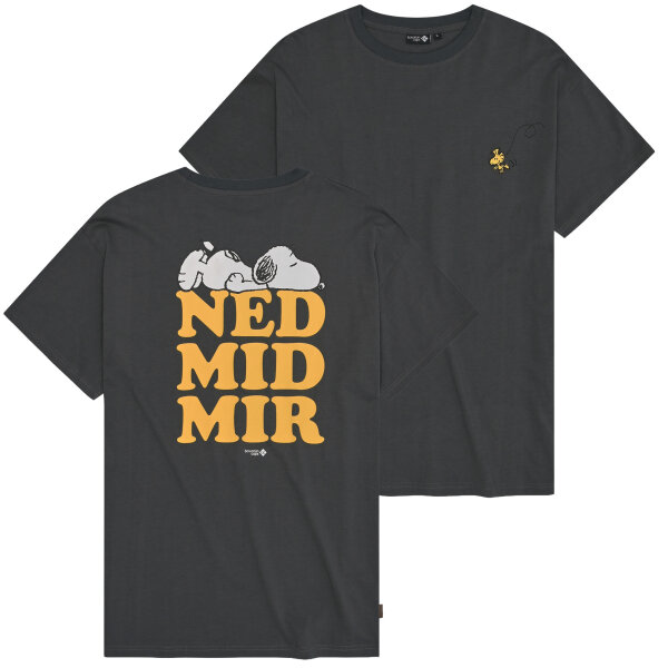 Bavarian Caps T-Shirt "Peanuts: Ned mit mir" - dunkelgrau