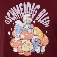 Bavarian Caps T-Shirt "Schlümpfe: Gschmeidig bleim" - dunkelrot