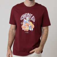 Bavarian Caps T-Shirt "Schlümpfe: Gschmeidig bleim" - dunkelrot