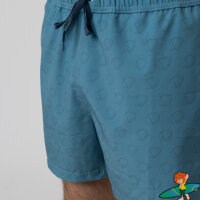 Bavarian Caps Badehose "Pumuckl surft" - graublau