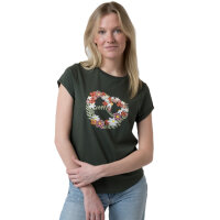 Bavarian Caps Damen T-Shirt "Blumenbreze" - tannengrün