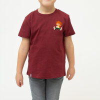 Bavarian Caps T-Shirt "Pumuckl lacht" - dunkelrot (Kinder)