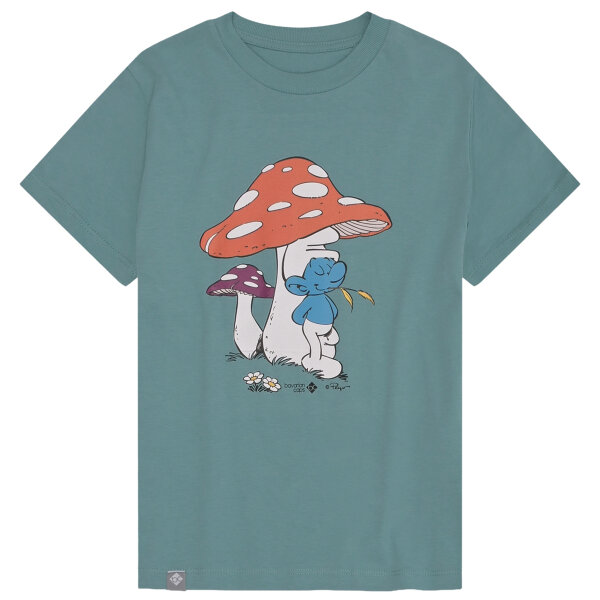 Bavarian Caps T-Shirt "Schlümpfe: Schwammerlschirm" - blaugrün (Kinder)