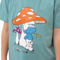 Bavarian Caps T-Shirt "Schlümpfe: Schwammerlschirm" - blaugrün (Kinder)