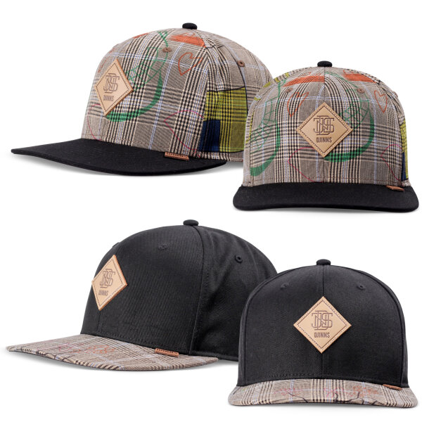 Djinns 6 Panel Snapback Cap Crinklecheck