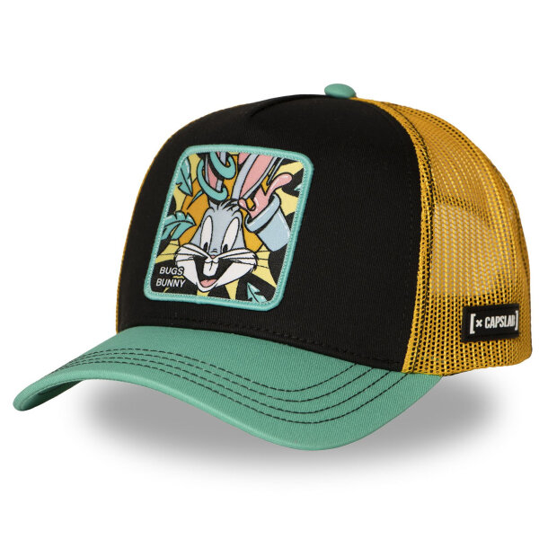 CAPSLAB Trucker Cap - LOONEY TUNES BUGS BUNNY Black/Yellow/Mint