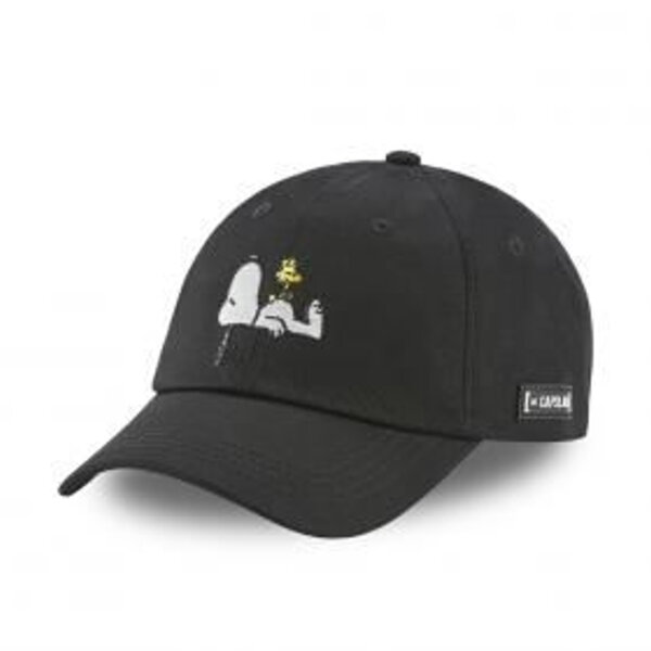 CAPSLAB Dad Cap - PEANUTS SLEEP FLOWER Baseball Hat Black
