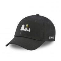 CAPSLAB Dad Cap - PEANUTS SLEEP FLOWER Baseball Hat Black
