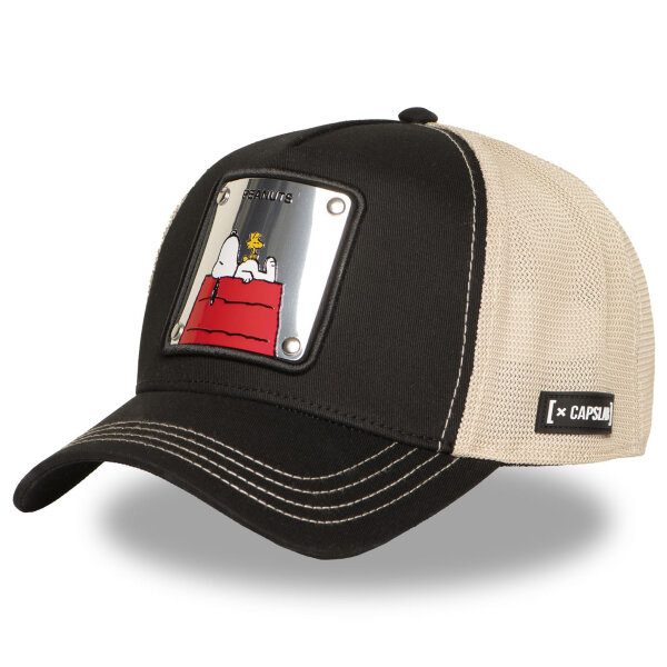 CAPSLAB Trucker Cap - PREMIUM PEANUTS Metal Plate Black/Beige