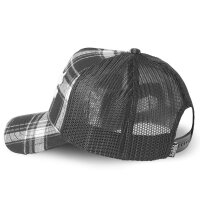 Von Dutch Originals Trucker Cap - MOUNTAIN Plaid Black/White
