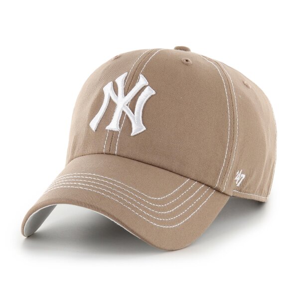 47 Brand Cap MLB New York Yankees Contrast Stitch 47 Clean Up Brown (V1)