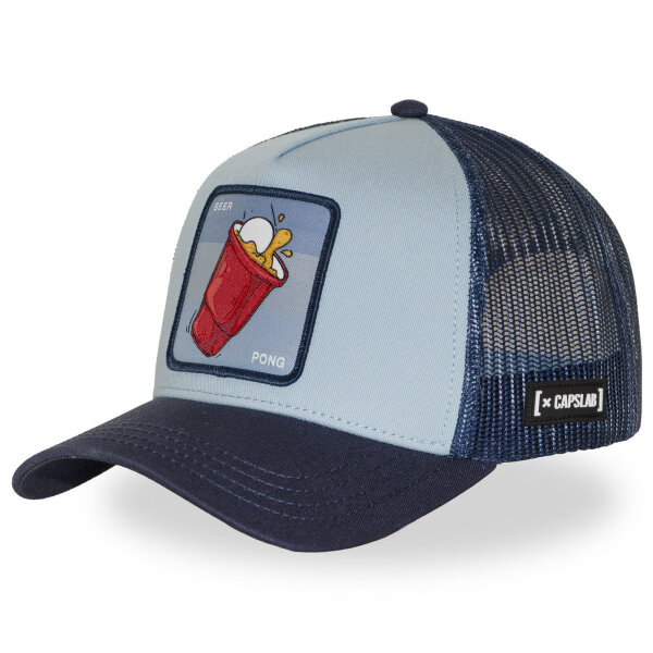 CAPSLAB Trucker Cap - BEER PONG light blue / dark blue